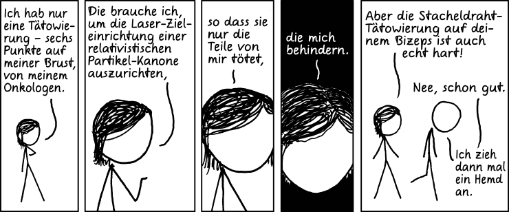 Deutsche Übersetzung des xkcd-Strips "Tätowierung"