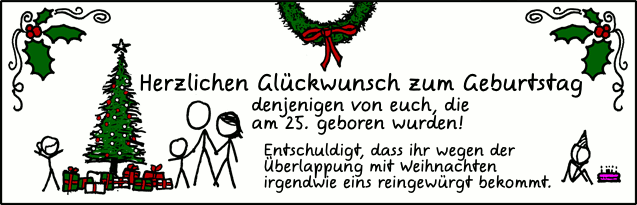 Deutsche Übersetzung des xkcd-Strips "25. Dezember"