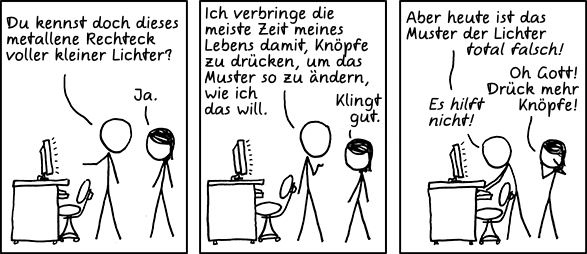 Deutsche Übersetzung des xkcd-Strips "Computerprobleme"