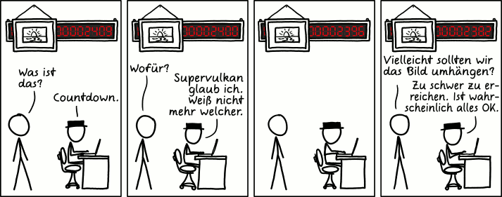 Deutsche Übersetzung des xkcd-Strips "Countdown"