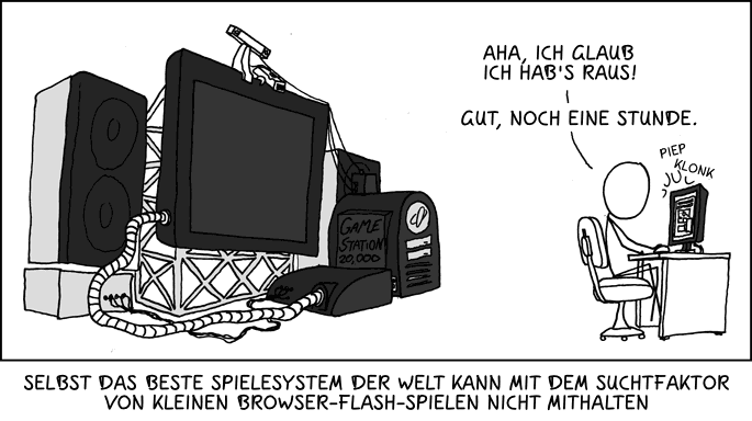 Deutsche Übersetzung des xkcd-Strips "Flash-Spiele"