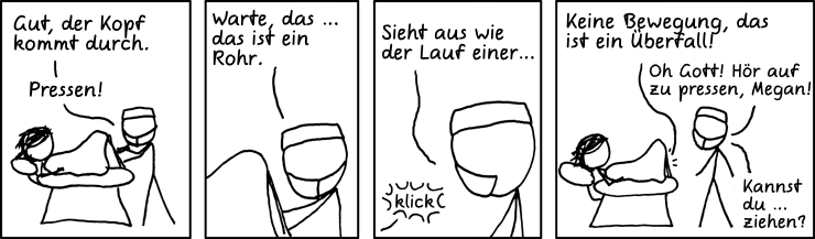 Deutsche Übersetzung des xkcd-Strips "Geburt"