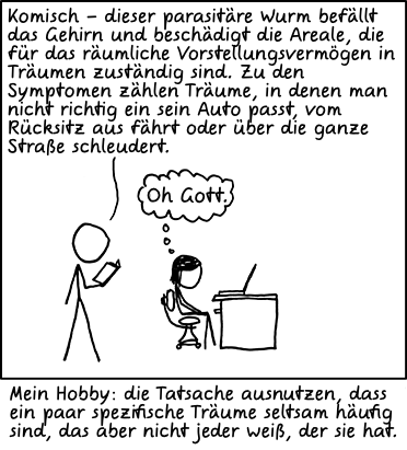 Deutsche Übersetzung des xkcd-Strips "Gehirnwürmer"