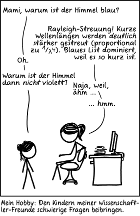 Deutsche Übersetzung des xkcd-Strips "Himmelsfarbe"