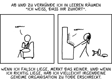 Deutsche Übersetzung des xkcd-Strips "Ich weiß, dass ihr zuhört"