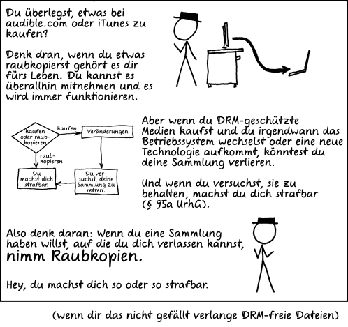 Deutsche Übersetzung des xkcd-Strips "Klau' diesen Comic"