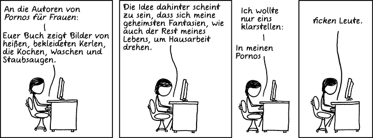 Deutsche Übersetzung des xkcd-Strips "Pornos für Frauen"