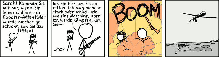 Deutsche Übersetzung des xkcd-Strips "Präziser"