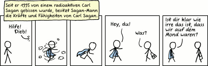 Deutsche Übersetzung des xkcd-Strips "Sagan-Mann"