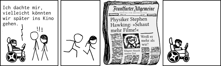 Deutsche Übersetzung des xkcd-Strips "Stephen Hawking"