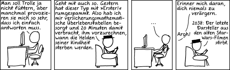 Deutsche Übersetzung des xkcd-Strips "Versicherungsmathematik"
