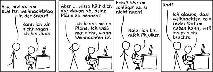 Deutsche Übersetzung des xkcd-Strips "Weihnachtspläne"