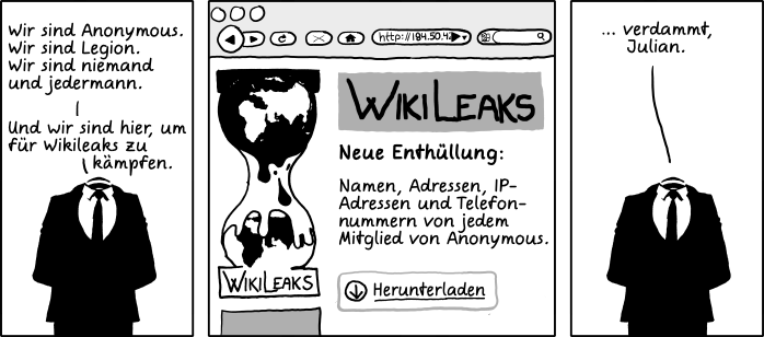 Deutsche Übersetzung des xkcd-Strips "Wikileaks"