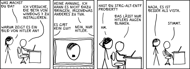 Deutsche Übersetzung des xkcd-Strips "Windows 7"